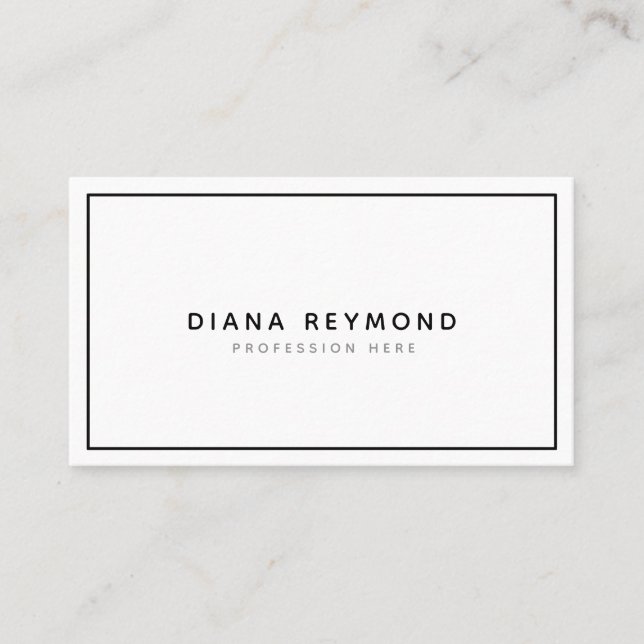 black and white modern professional minimalist business card (Front)