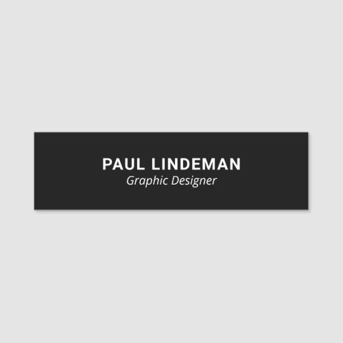 Black and White Modern Professional Name Tag 