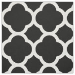 Black and White Modern Quatrefoil Large Scale Fabric