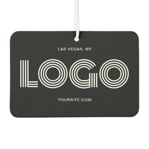 Black and White Modern Rectangular Logo and Photo Air Freshener