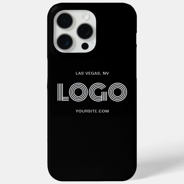 Black and White Modern Rectangular Logo Case-Mate iPhone Case (Back)