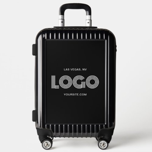 Black and White Modern Rectangular Logo Luggage