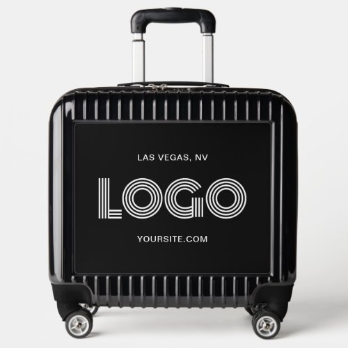 Black and White Modern Rectangular Logo Luggage