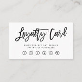 Black and White Modern Script Loyalty Card (Front)