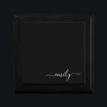 Black and White Modern Script Monogram Name Gift Box<br><div class="desc">Black and White Simple Script Monogram Name. This makes the perfect sweet 16 birthday,  wedding,  bridal shower,  anniversary,  baby shower or bachelorette party gift for someone that loves glam luxury and chic styles.</div>