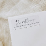 Black and White Modern Script Return Address Label