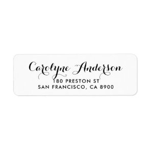 Black and White Modern Script Typography Label