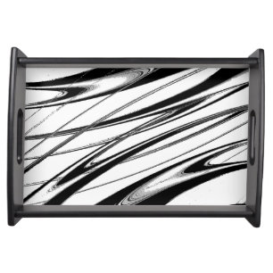 Black and White Modern Serving Tray