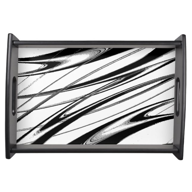 Black and White Modern Serving Tray (Front)