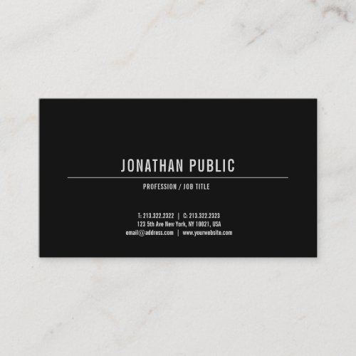 Black And White Modern Simple Elegant Template Business Card