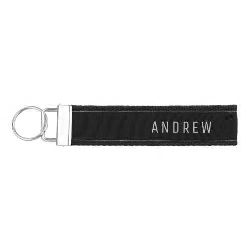 Black and White Modern Simple Personalized Wrist Keychain