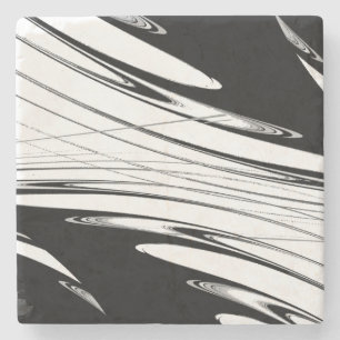 Black and White Modern Stone Coaster