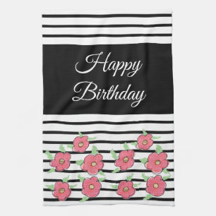 Black and White Modern Stripe Kitchen Towel