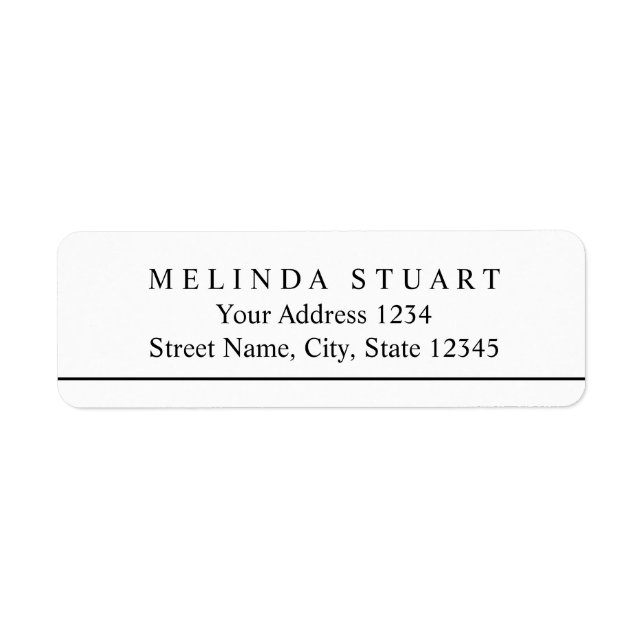 Black and White Modern Stylish Label (Front)