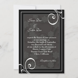 Black and White Modern Stylish Wedding Invitations