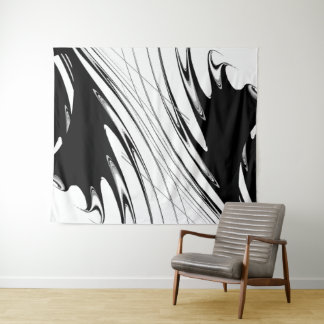 Black and White Modern Tapestry
