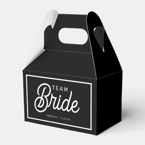 Black and White Modern Team Bride Custom Favor Box