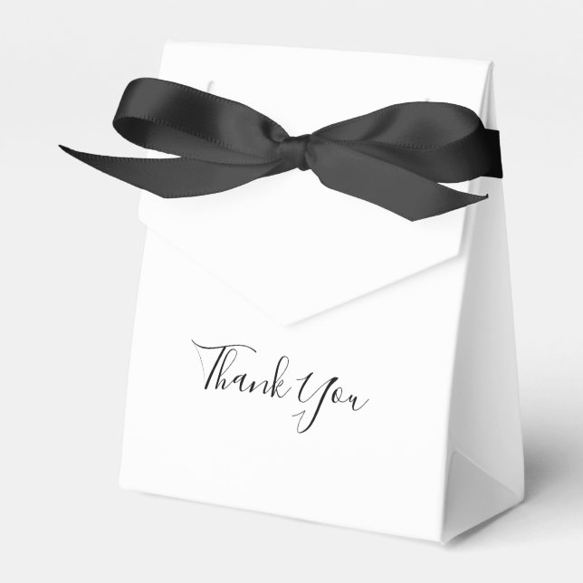 Black and White Modern Thank You Favor Box (Front Side)