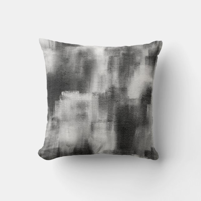 Black and White Modern Throw Pillow (Front)