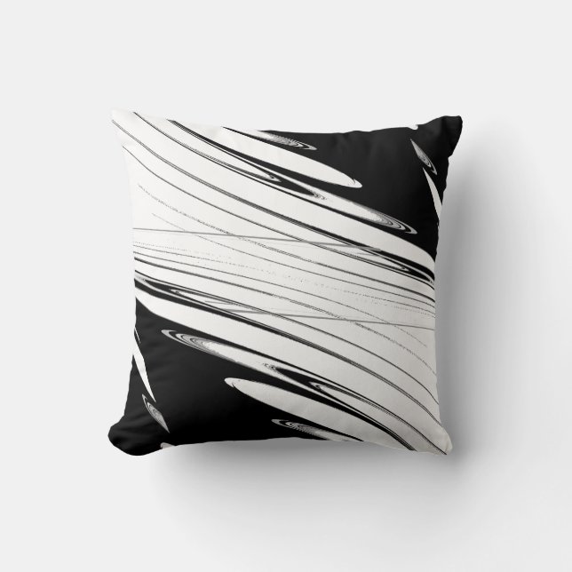 Black and White Modern Throw Pillow (Front)