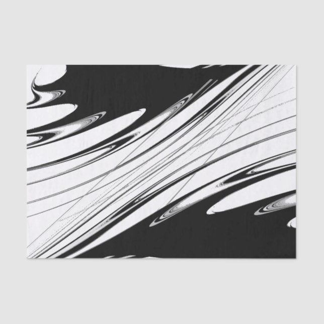 Black and White Modern Tissue Paper (Front)