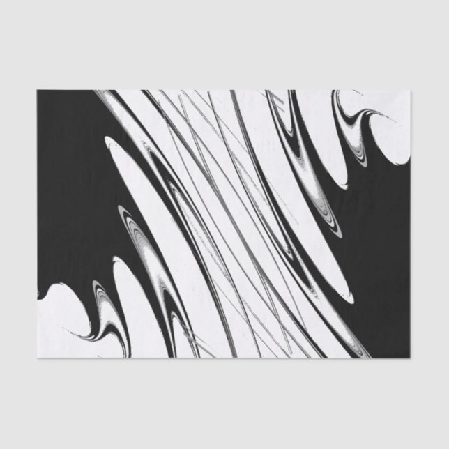 Black and White Modern Tissue Paper (Front)