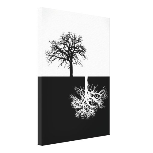 Black And White Modern Tree Art Canvas 