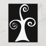 Black and White Modern Tree Postcard