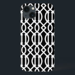 Black and White Modern Trellis Pattern iPhone 13 Case<br><div class="desc">Cute Girly Trendy Chic Stylish Preppy Geometric Modern Trellis Pattern</div>