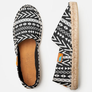 Black and White Modern Tribal Pattern Espadrilles