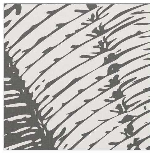 Black and White Modern Tropical Palm Fronds Fabric