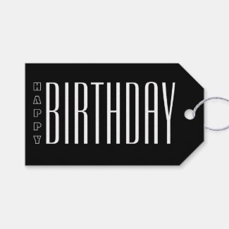 Black And White Modern Typography Happy Birthday