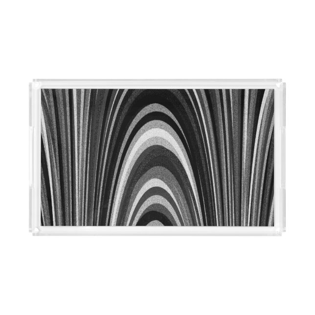 Black and White Modern Vanity Acrylic Tray (Front)