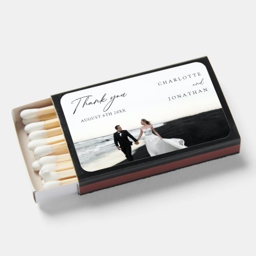 Black and White Modern Wedding Favors Matchboxes