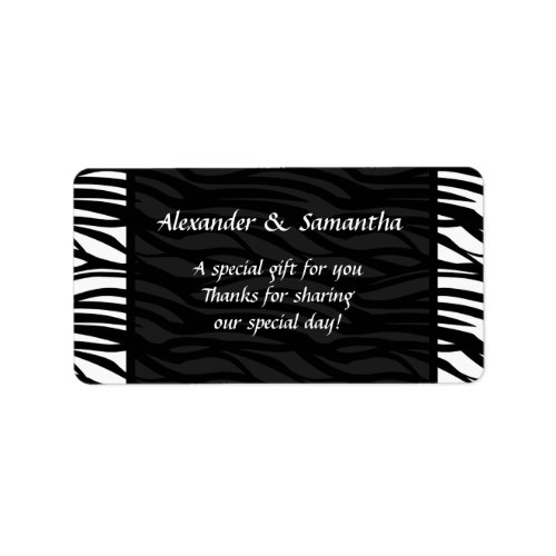 Black and White Modern Wedding Gift or Favor Label