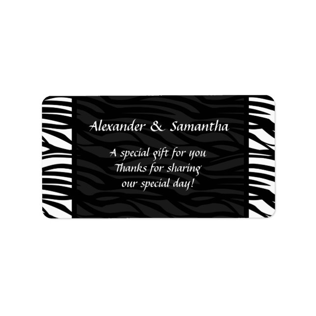Black and White Modern Wedding Gift or Favor Label (Front)