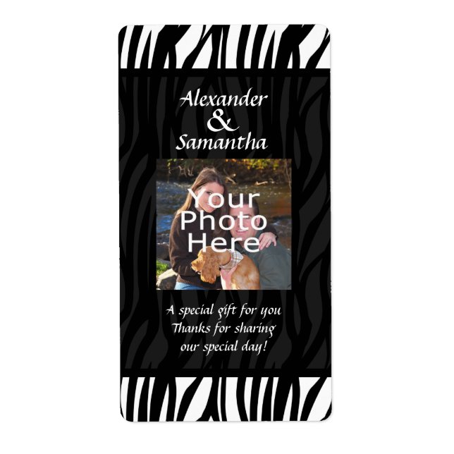 Black and White Modern Wedding Gift or Favor Label (Front)