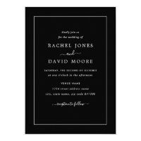 Black And White Modern Wedding Invitation