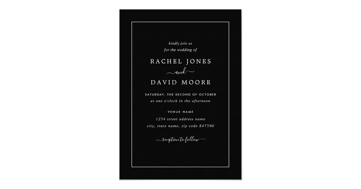 Black And White Modern Wedding Invitation | Zazzle.com
