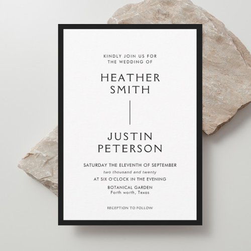 Black and White Modern Wedding Invitations