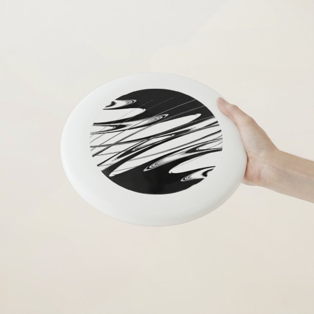 Black and White Modern Wham-O Frisbee (In Hand)