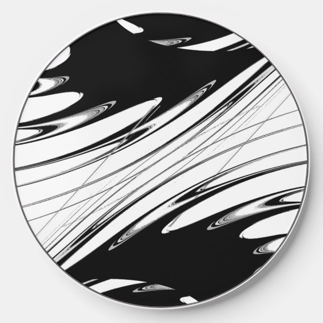 Black and White Modern Wireless Charger (Front)
