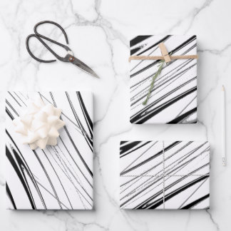 Black and White Modern Wrapping Paper Sheets
