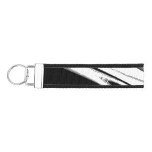 Black and White Modern Wrist Keychain