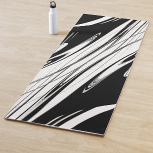 Black and White Modern Yoga Mat