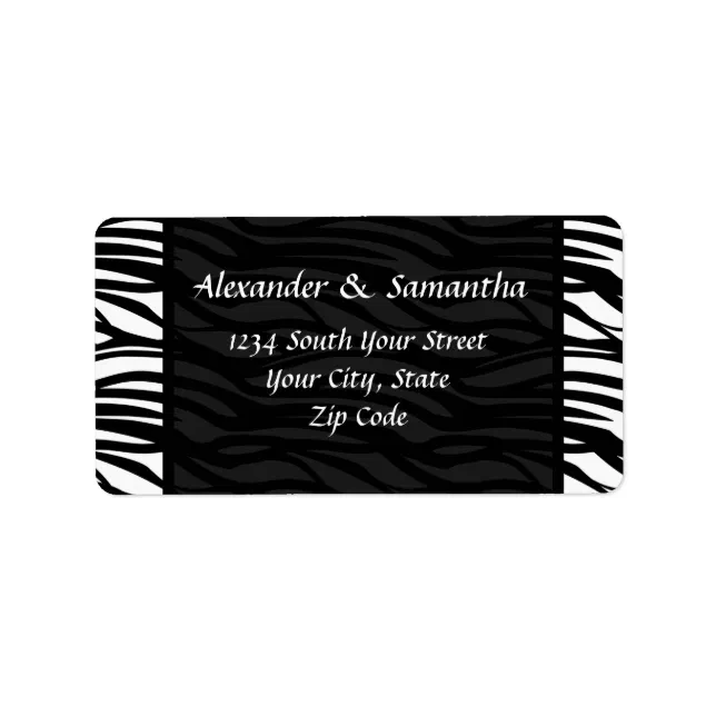 Black and White Modern Zebra Address Labels | Zazzle