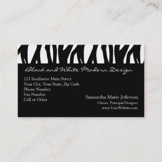Black and White Modernist Stripe Business Card