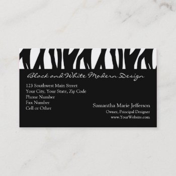 Black And White Modernist Stripe Business Card by CustomInvites at Zazzle