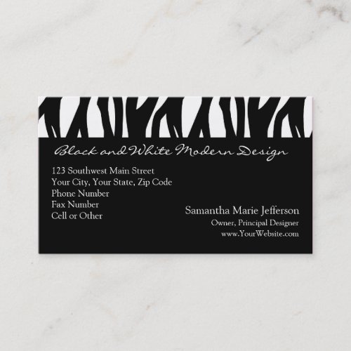 Black and White Modernist Stripe Business Card Templates