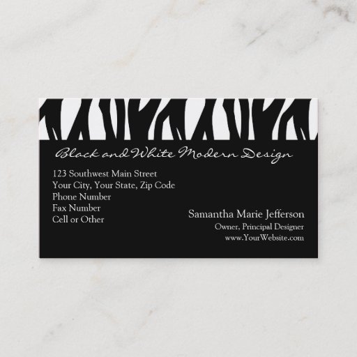 Customizable Black and White Modernist Stripe Business Card Templates